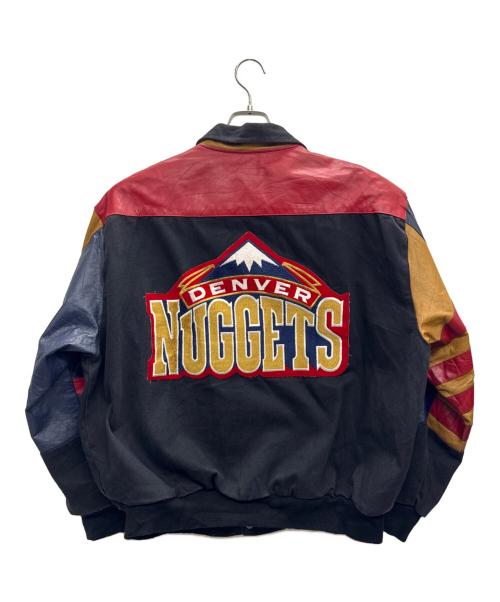 JEFF HAMILTON（ジェフハミルトン）JEFF HAMILTON (ジェフハミルトン) DENVER NUGGETS レザージャケット ブラック サイズ:Lの古着・服飾アイテム