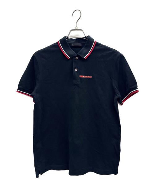 PRADA（プラダ）PRADA (プラダ) Logo Design Polo ブラック サイズ:Lの古着・服飾アイテム