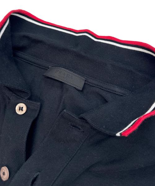 PRADA（プラダ）PRADA (プラダ) Logo Design Polo ブラック サイズ:Lの古着・服飾アイテム