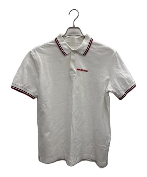 PRADA（プラダ）PRADA (プラダ) Logo Design Polo ホワイト サイズ:Lの古着・服飾アイテム