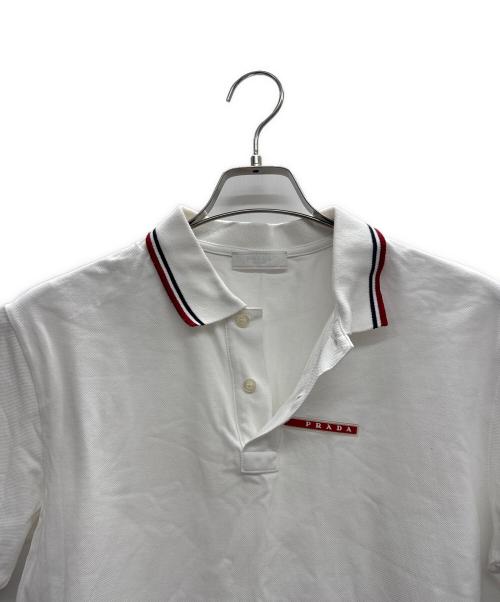 PRADA（プラダ）PRADA (プラダ) Logo Design Polo ホワイト サイズ:Lの古着・服飾アイテム