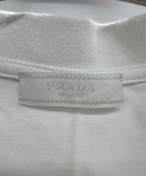 PRADA（プラダ）PRADA (プラダ) Logo Design Polo ホワイト サイズ:Lの古着・服飾アイテム