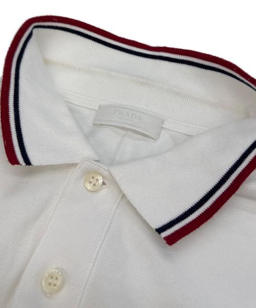 PRADA（プラダ）PRADA (プラダ) Logo Design Polo ホワイト サイズ:Lの古着・服飾アイテム