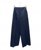 MUSE de Deuxieme Classeミューズ ドゥーズィエム クラス）の古着「ギャバジンワイドパンツ」｜ネイビー