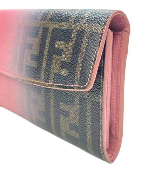 FENDI（フェンディ）FENDI (フェンディ) 長財布 ズッカ  ピンク×ブラウンの古着・服飾アイテム