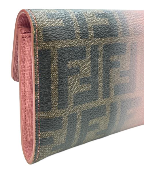 FENDI（フェンディ）FENDI (フェンディ) 長財布 ズッカ  ピンク×ブラウンの古着・服飾アイテム