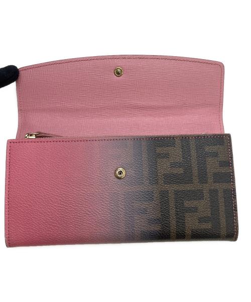 FENDI（フェンディ）FENDI (フェンディ) 長財布 ズッカ  ピンク×ブラウンの古着・服飾アイテム