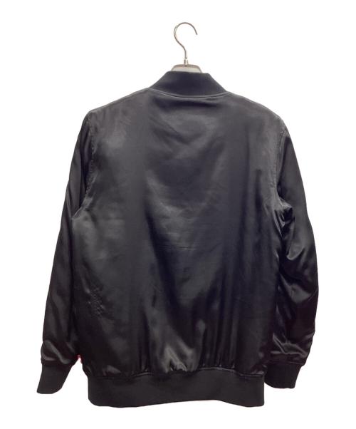 stussy（ステューシー）stussy (ステューシー) ストック サテン  ジャケット ブラック×レッド サイズ:SMALLの古着・服飾アイテム
