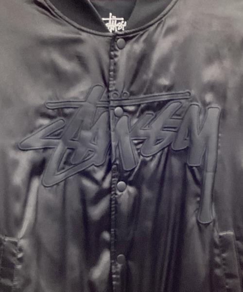 stussy（ステューシー）stussy (ステューシー) ストック サテン  ジャケット ブラック×レッド サイズ:SMALLの古着・服飾アイテム