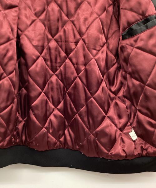 stussy（ステューシー）stussy (ステューシー) ストック サテン  ジャケット ブラック×レッド サイズ:SMALLの古着・服飾アイテム