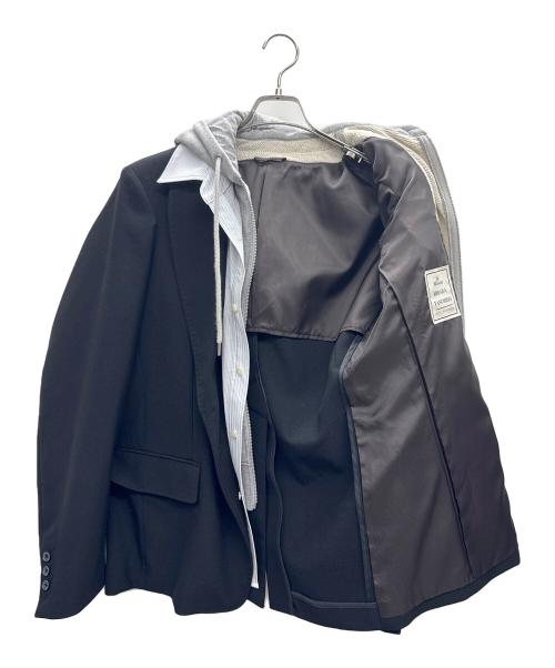 Maison MIHARA YASUHIRO（メゾン ミハラ ヤスヒロ）Maison MIHARA YASUHIRO (メゾン ミハラ ヤスヒロ) THREE LAYERED JACKET ブラック×グレー サイズ:36の古着・服飾アイテム