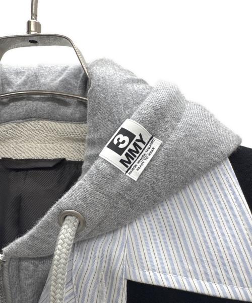 Maison MIHARA YASUHIRO（メゾン ミハラ ヤスヒロ）Maison MIHARA YASUHIRO (メゾン ミハラ ヤスヒロ) THREE LAYERED JACKET ブラック×グレー サイズ:36の古着・服飾アイテム