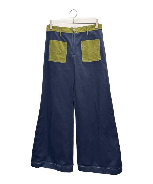 MARNI（マルニ）MARNI (マルニ) Organic Drill Trousers ネイビー×グリーン サイズ:42の古着・服飾アイテム