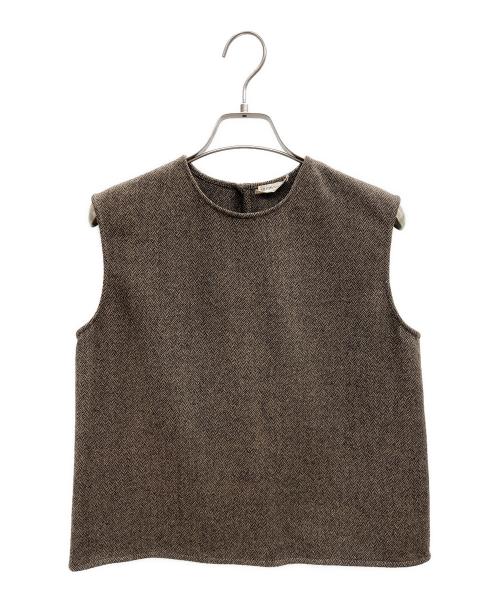 HERMES（エルメス）HERMES (エルメス) ニットベスト ブラウン サイズ:38の古着・服飾アイテム