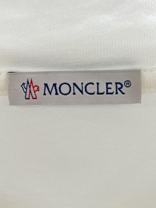MONCLER（モンクレール）MONCLER (モンクレール) 半袖カットソー ホワイト×ブラック サイズ:Sの古着・服飾アイテム