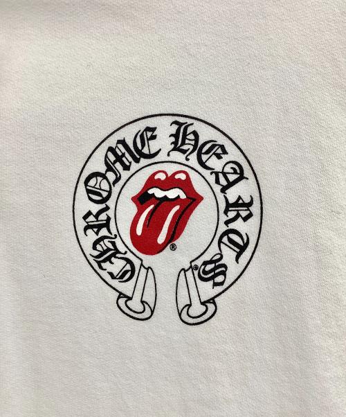 CHROME HEARTS（クロムハーツ）CHROME HEARTS (クロムハーツ) The Rolling Stones (ザ ローリングストーンズ) プルオーバーパーカー ホワイト×レッド サイズ:Mの古着・服飾アイテム