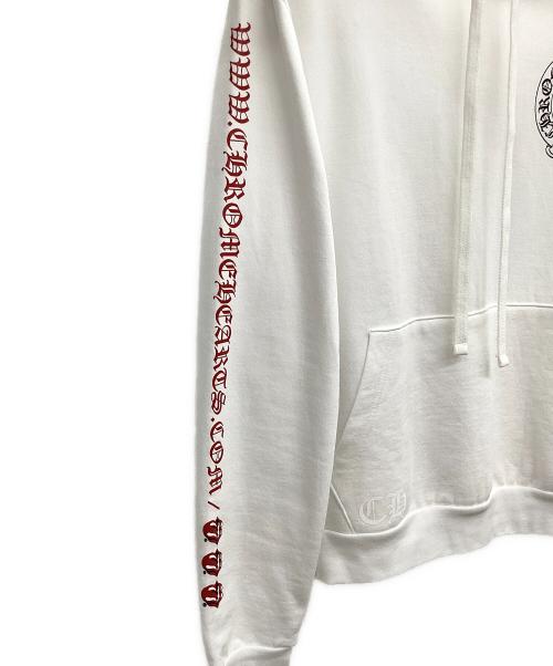 CHROME HEARTS（クロムハーツ）CHROME HEARTS (クロムハーツ) The Rolling Stones (ザ ローリングストーンズ) プルオーバーパーカー ホワイト×レッド サイズ:Mの古着・服飾アイテム