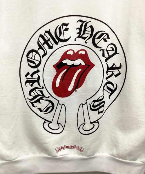 CHROME HEARTS（クロムハーツ）CHROME HEARTS (クロムハーツ) The Rolling Stones (ザ ローリングストーンズ) プルオーバーパーカー ホワイト×レッド サイズ:Mの古着・服飾アイテム