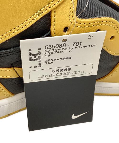 NIKE（ナイキ）NIKE (ナイキ) AIR JORDAN 1 イエロー×ブラック サイズ:27.5 未使用品の古着・服飾アイテム
