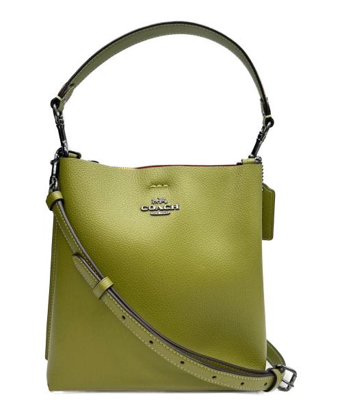 COACH（コーチ）COACH (コーチ) モリーバケットバッグ 2WAY グリーン×イエローの古着・服飾アイテム