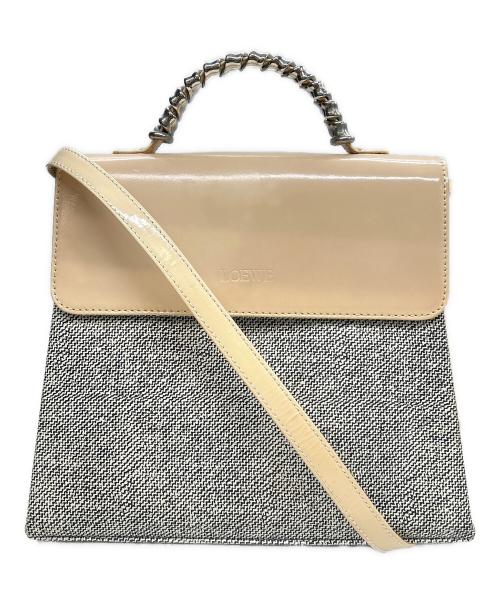 LOEWE（ロエベ）LOEWE (ロエベ) ツイストハンドバッグ ベラスケス 2WAY ホワイト×グレーの古着・服飾アイテム