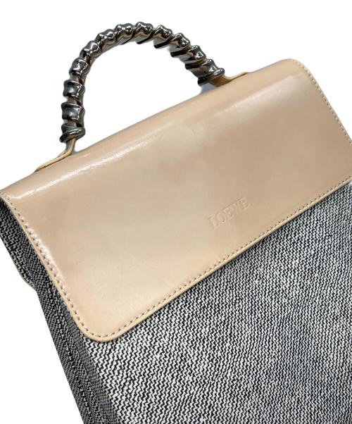 LOEWE（ロエベ）LOEWE (ロエベ) ツイストハンドバッグ ベラスケス 2WAY ホワイト×グレーの古着・服飾アイテム
