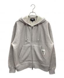 stussy（ステューシー）の古着「PATCH ZIP KNIT HOODIE 25AW」｜グレー