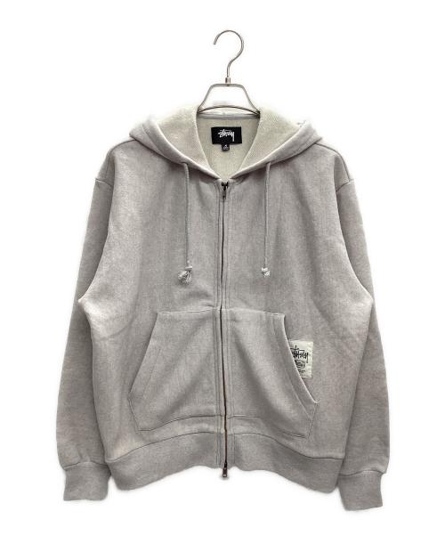 stussy（ステューシー）stussy (ステューシー) PATCH ZIP KNIT HOODIE 25AW グレー サイズ:Mの古着・服飾アイテム