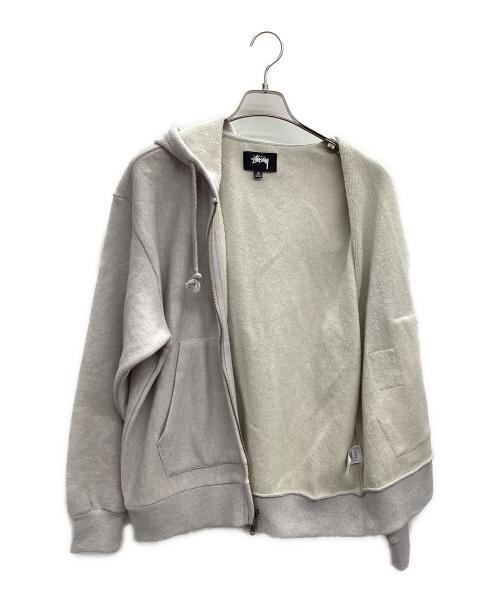 stussy（ステューシー）stussy (ステューシー) PATCH ZIP KNIT HOODIE 25AW グレー サイズ:Mの古着・服飾アイテム