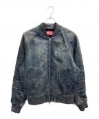 DIESELディーゼル）の古着「シープスキンレザージャケット」｜ブルー