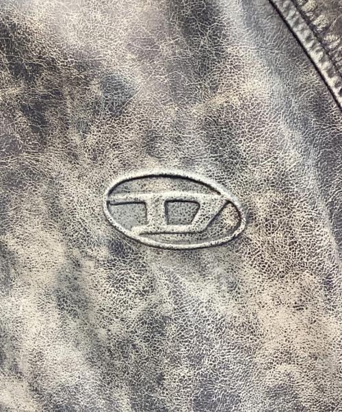 DIESEL（ディーゼル）DIESEL (ディーゼル) シープスキンレザージャケット ブルー サイズ:48の古着・服飾アイテム