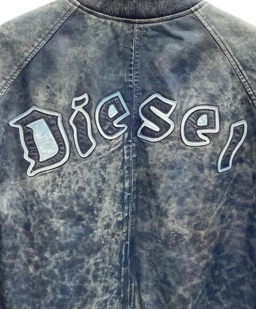 DIESEL（ディーゼル）DIESEL (ディーゼル) シープスキンレザージャケット ブルー サイズ:48の古着・服飾アイテム