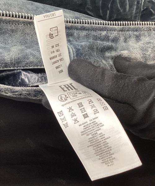 DIESEL（ディーゼル）DIESEL (ディーゼル) シープスキンレザージャケット ブルー サイズ:48の古着・服飾アイテム