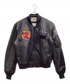 TED COMPANYテッドカンパニー）の古着「レザーMA-1ジャケット」｜ブラック