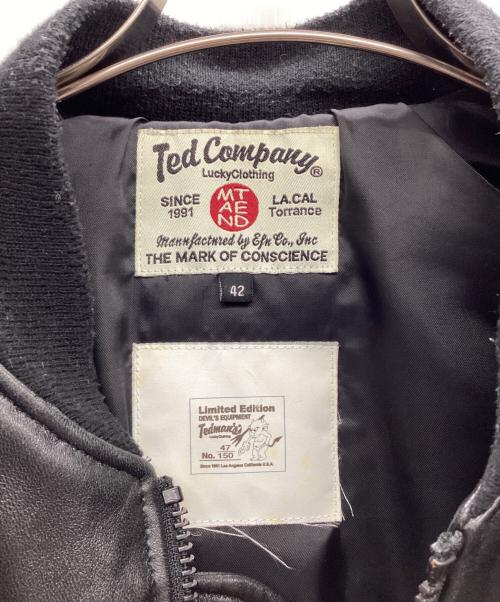 TED COMPANY（テッドカンパニー）TED COMPANY (テッドカンパニー) レザーMA-1ジャケット ブラック サイズ:42の古着・服飾アイテム