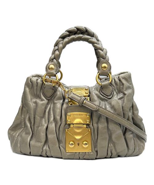 MIU MIU（ミュウミュウ）MIU MIU (ミュウミュウ) マテラッセ2WAYバッグ グレーの古着・服飾アイテム