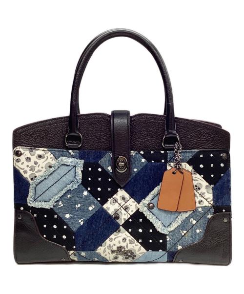 COACH（コーチ）COACH (コーチ) マーサー サッチェル 30 ブルー×ブラックの古着・服飾アイテム