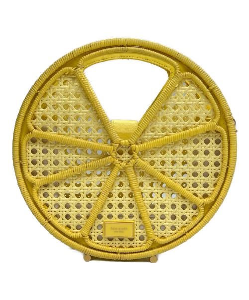 Kate Spade（ケイトスペード）Kate Spade (ケイトスペード) レモンドロップラフィアトップハンドルバッグ イエローの古着・服飾アイテム