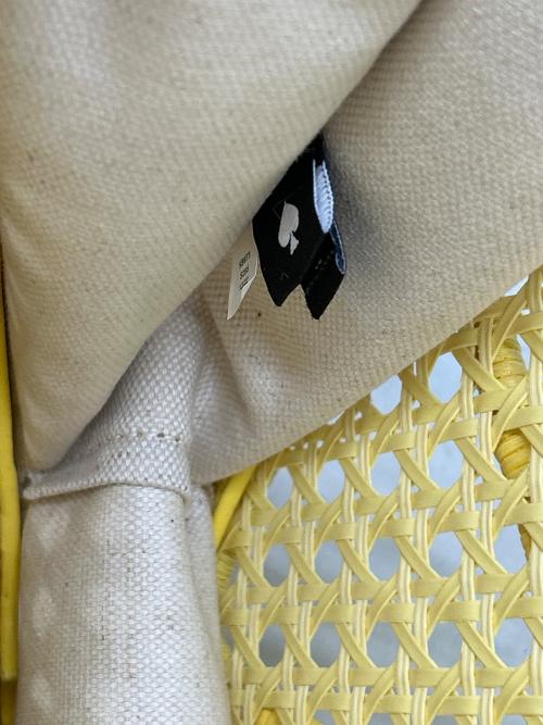Kate Spade（ケイトスペード）Kate Spade (ケイトスペード) レモンドロップラフィアトップハンドルバッグ イエローの古着・服飾アイテム