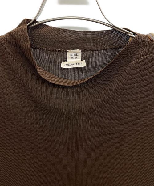 HERMES（エルメス）HERMES (エルメス) 長袖カットソー ブラウン サイズ:MEの古着・服飾アイテム