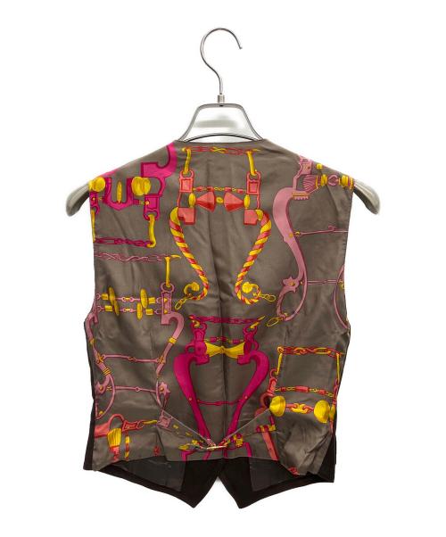 GUCCI（グッチ）GUCCI (グッチ) スウェード切替ベスト ブラウン サイズ:42の古着・服飾アイテム