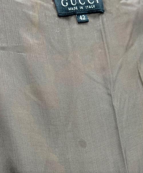 GUCCI（グッチ）GUCCI (グッチ) スウェード切替ベスト ブラウン サイズ:42の古着・服飾アイテム
