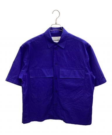 JIL SANDER ジルサンダー / クラシックシャツ 半袖 濃紺 ネイビー 中古・古着通販】JIL SANDER (ジルサンダー) 半袖シャツ ブルー サイズ