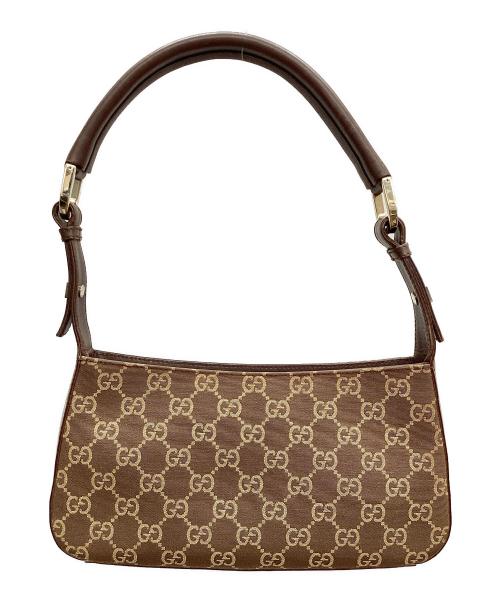GUCCI（グッチ）GUCCI (グッチ) ハンドバッグ ブラウン×ベージュの古着・服飾アイテム