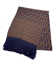 FENDI（フェンディ）の古着「パイル地マフラー」｜ブルー×ブラウン