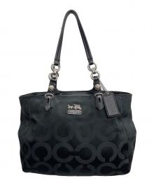 COACH（コーチ）の古着「トートバッグ オプアート」｜ブラック×パープル