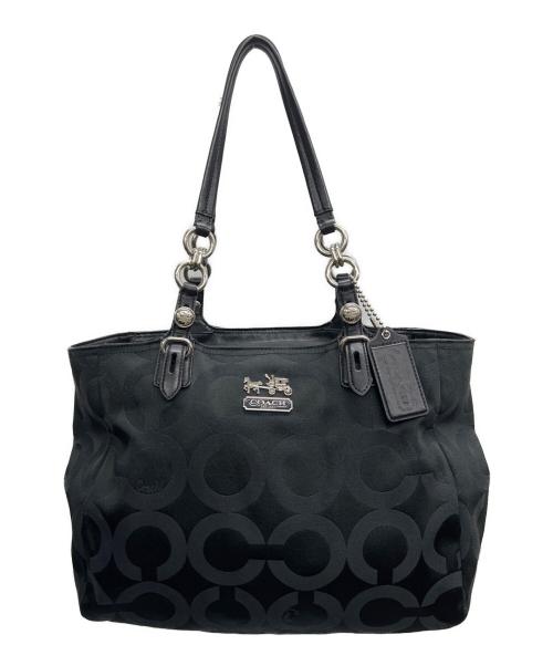 COACH（コーチ）COACH (コーチ) トートバッグ オプアート ブラック×パープルの古着・服飾アイテム