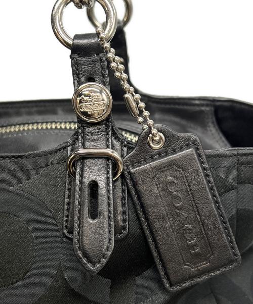 COACH（コーチ）COACH (コーチ) トートバッグ オプアート ブラック×パープルの古着・服飾アイテム