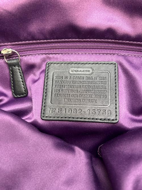 COACH（コーチ）COACH (コーチ) トートバッグ オプアート ブラック×パープルの古着・服飾アイテム