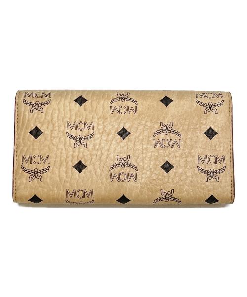 MCM（エムシーエム）MCM (エムシーエム) チェーンウォレット ベージュ×ブラックの古着・服飾アイテム